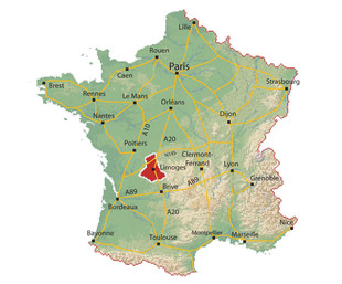 Carte de la Haute-Vienne en France